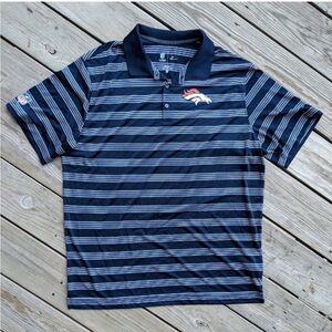 Nike Denver Broncos NFL Size L dri-fit polo shirt striped